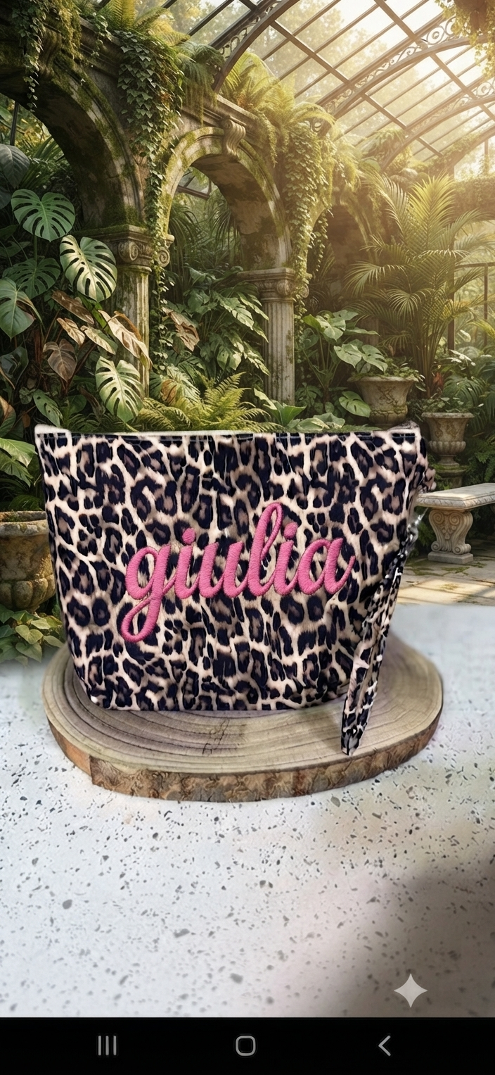 Motivo Leopardo e Nome Anna in Oro per un Look Unico e Stiloso